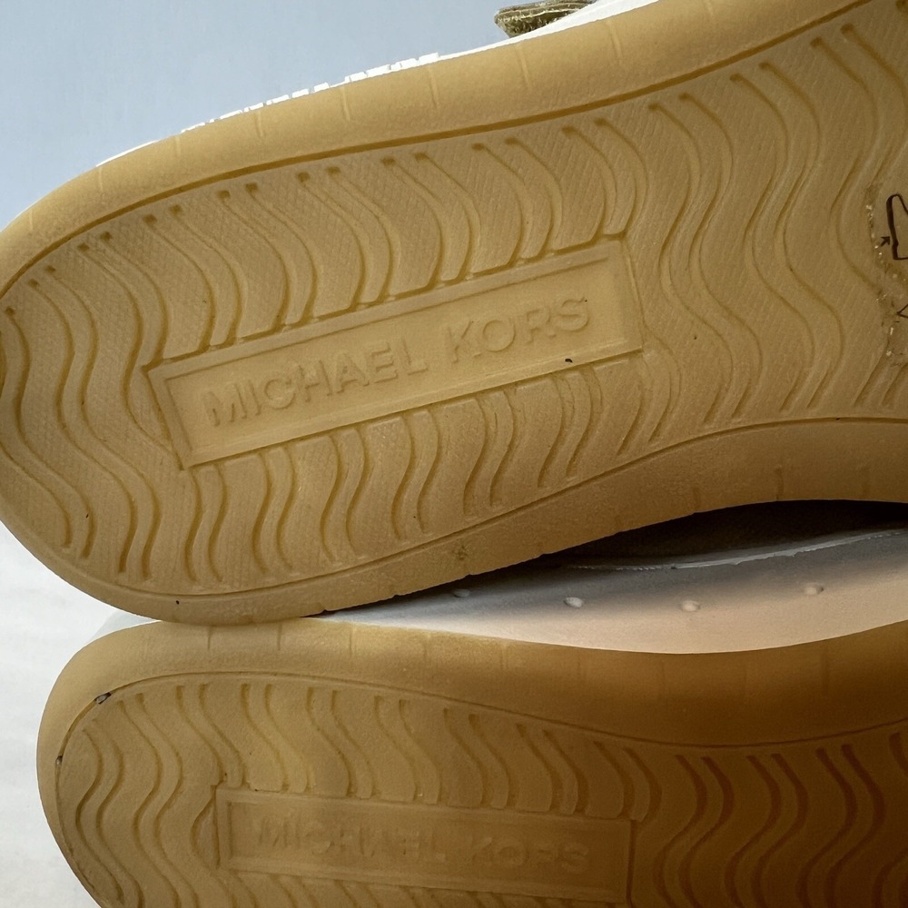 Michael Kors Gertie Tennis Shoes Mens 9.5‎ Cream Gold Low Top Sneakers - Picture 16 of 16